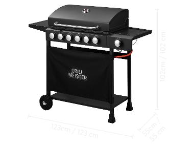 GRILLMEISTER Plynový gril 6+1 boční hořák, 18 kW