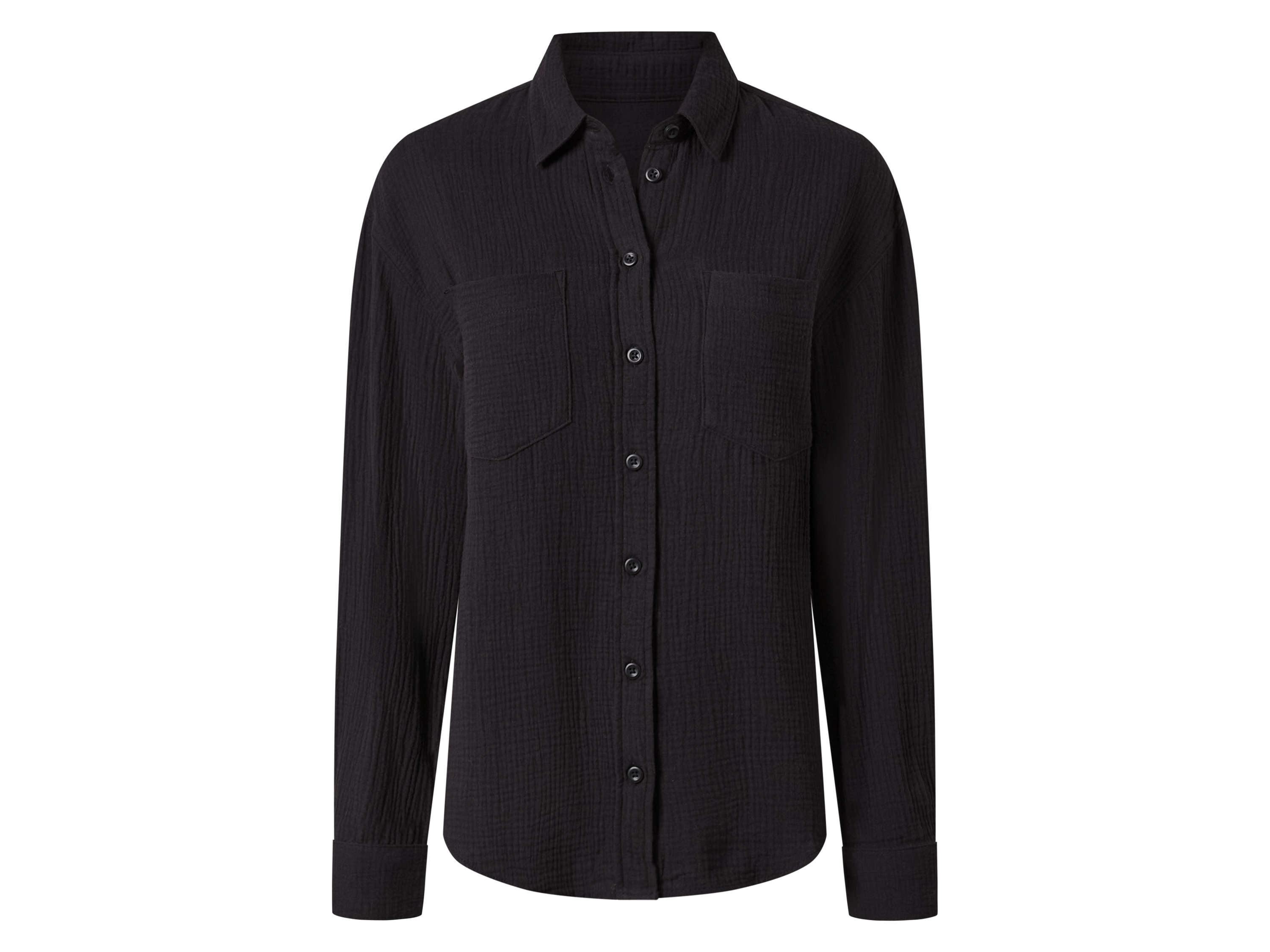 esmara® Dámská mušelínová blůza (černá, L(44/46))