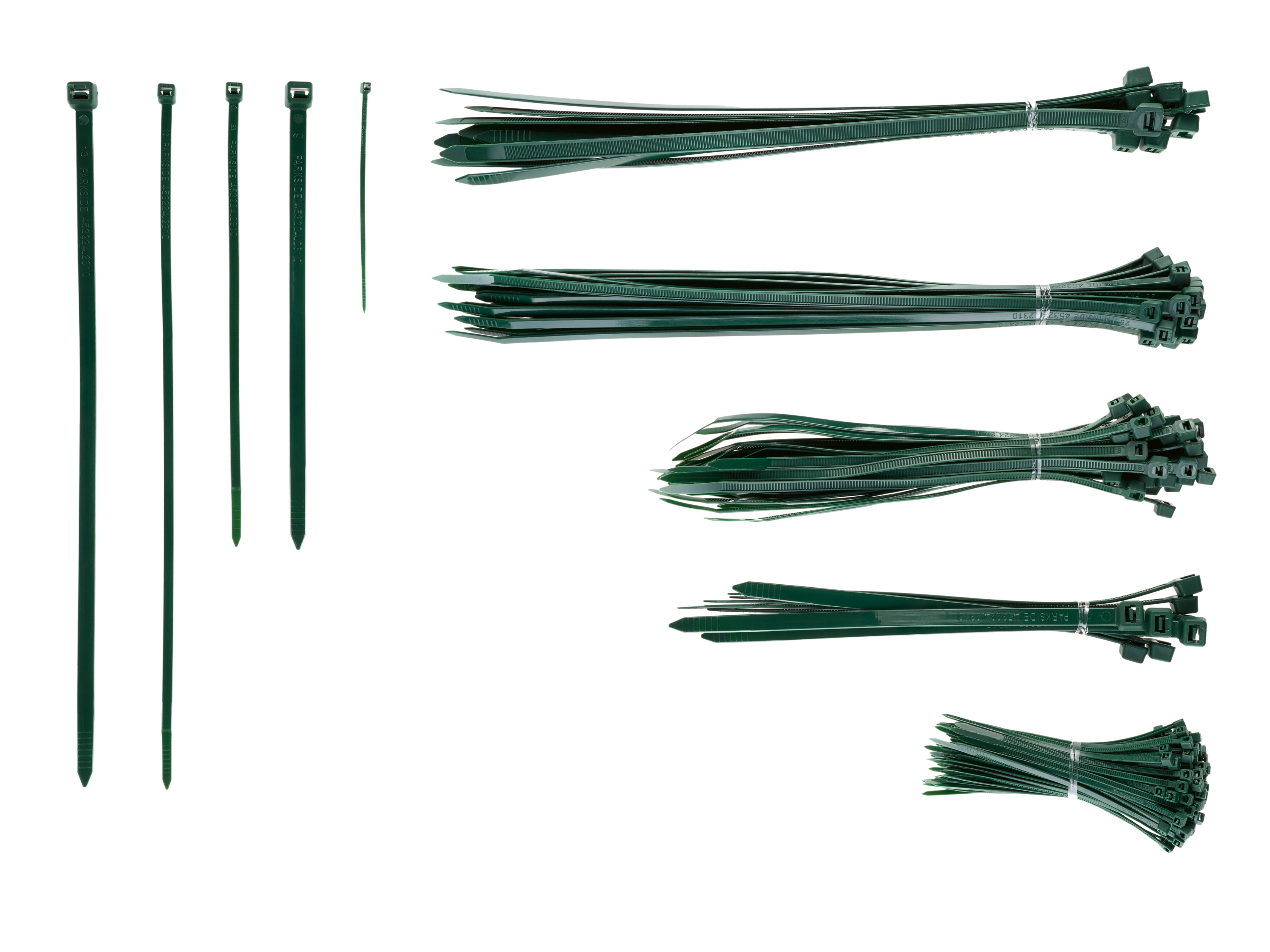 Parkside® Sada vázacích pásků na kabely, 251dílná (zelená)
