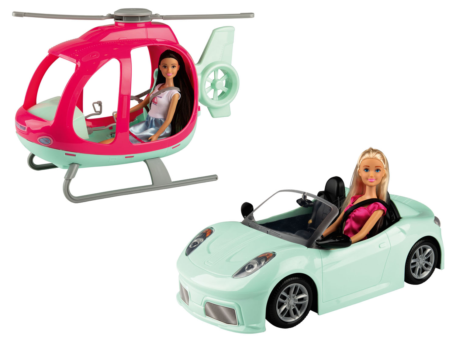 Playtive Fashion Doll panenka s autem / vrtulníkem