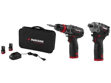 PARKSIDE PERFORMANCE® Aku vrtací šroubovák PBSPA 12 E4 + aku rázový utahovák PDSSAP 12 B1, 2x 2 Ah