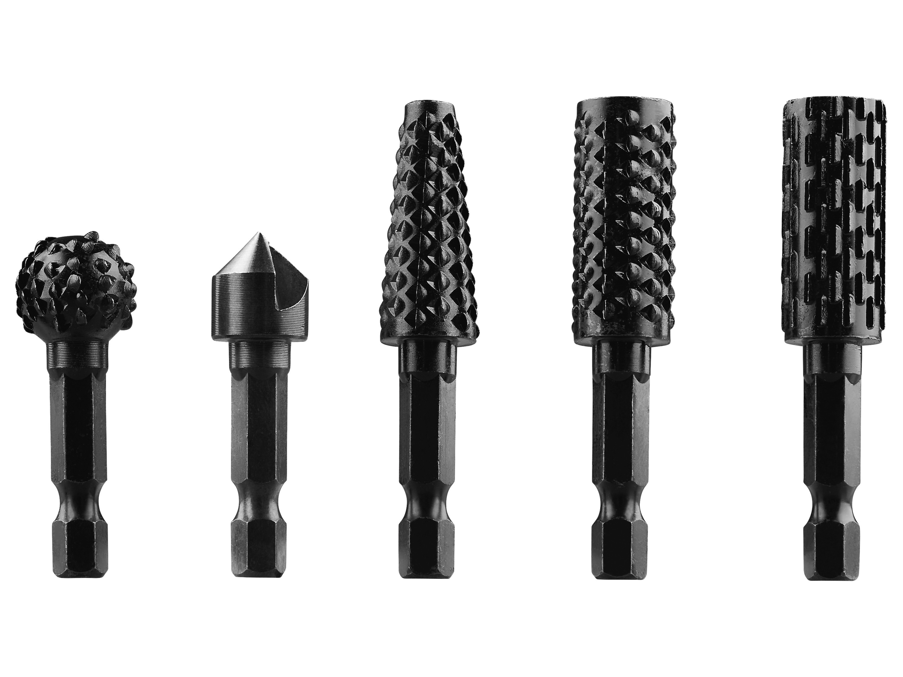 Parkside® Příslušenství k vrtačce (sada rašplí a záhlubníků, 5dílná)