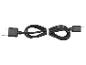 Černý USB kabel s koncovkami USB-A a USB-C, svázaný gumičkou.