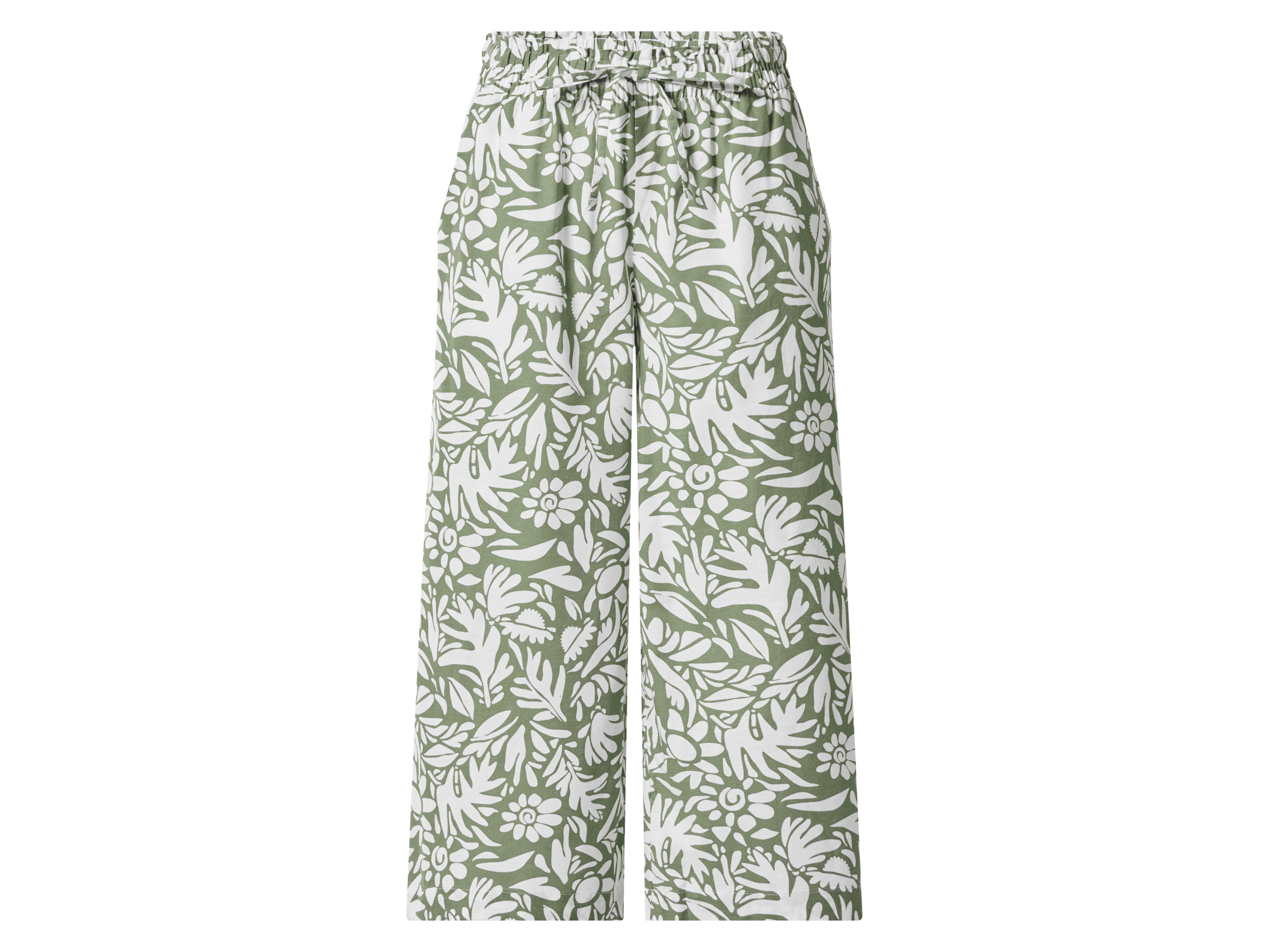 esmara® Dámské culotte kalhoty s podílem lnu (vzorovaná, M (40/42))