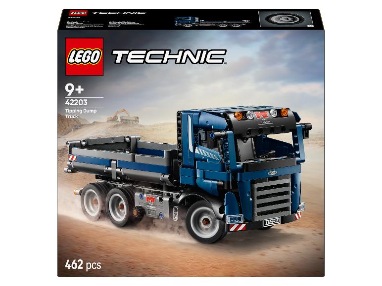 Krabička LEGO Technic 42203 Tipping Dump Truck se 462 dílky.