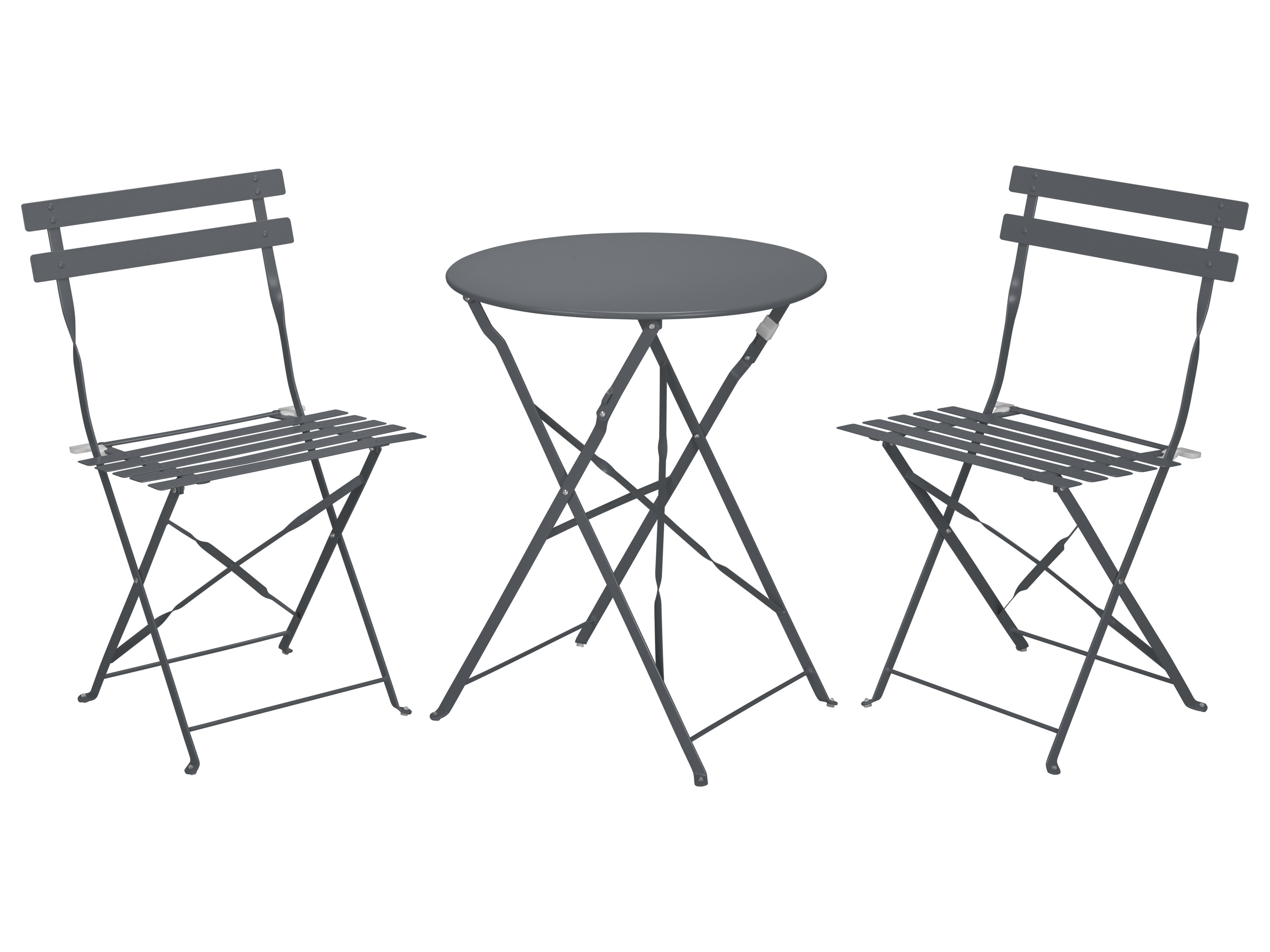 Livarno® Sada skládacího zahradního nábytku s bistro stolem, 3dílná (antracitová)