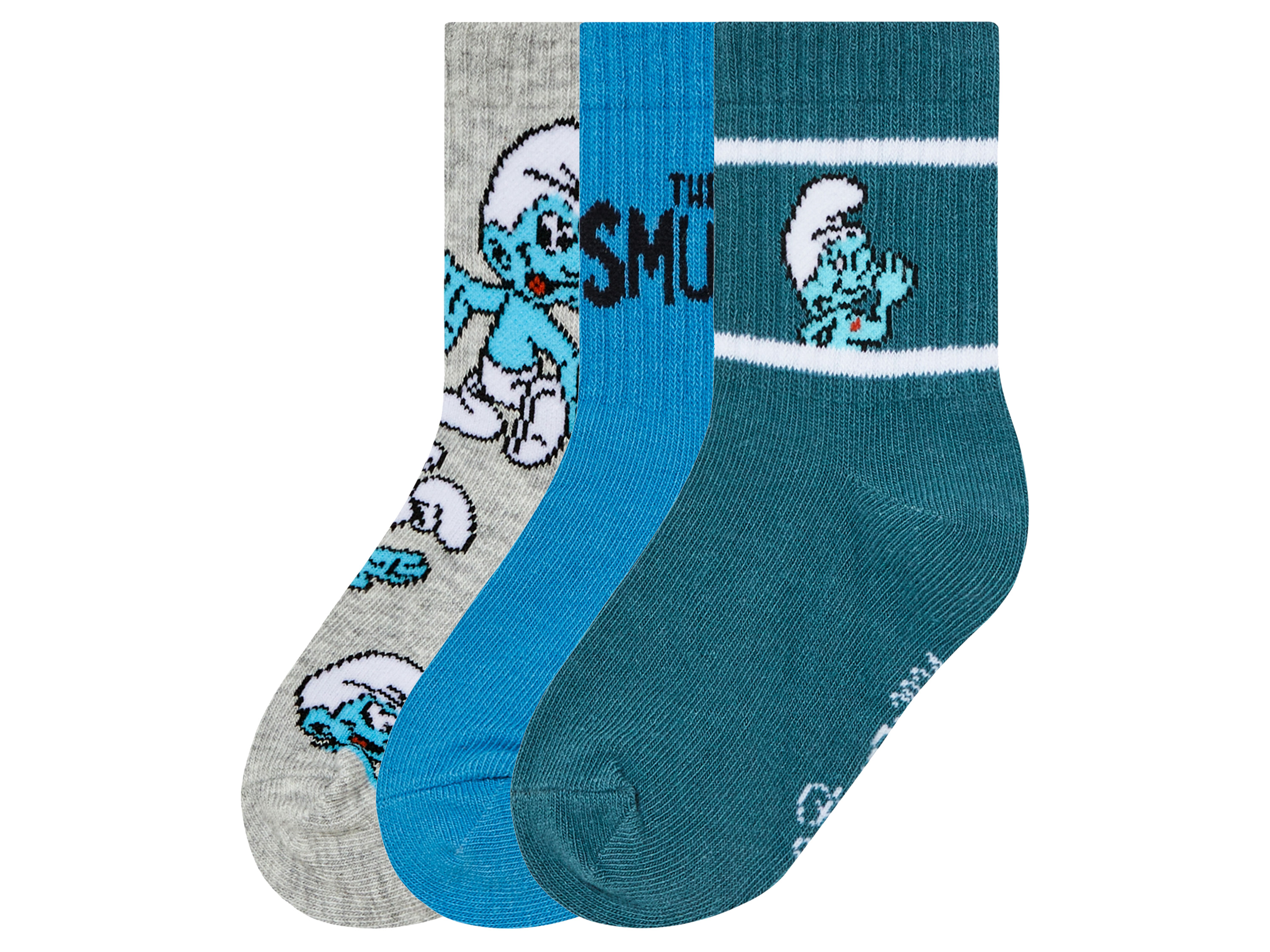 Dětské ponožky, 3 páry (tyrkysová/šedá/modrá, 19-22)