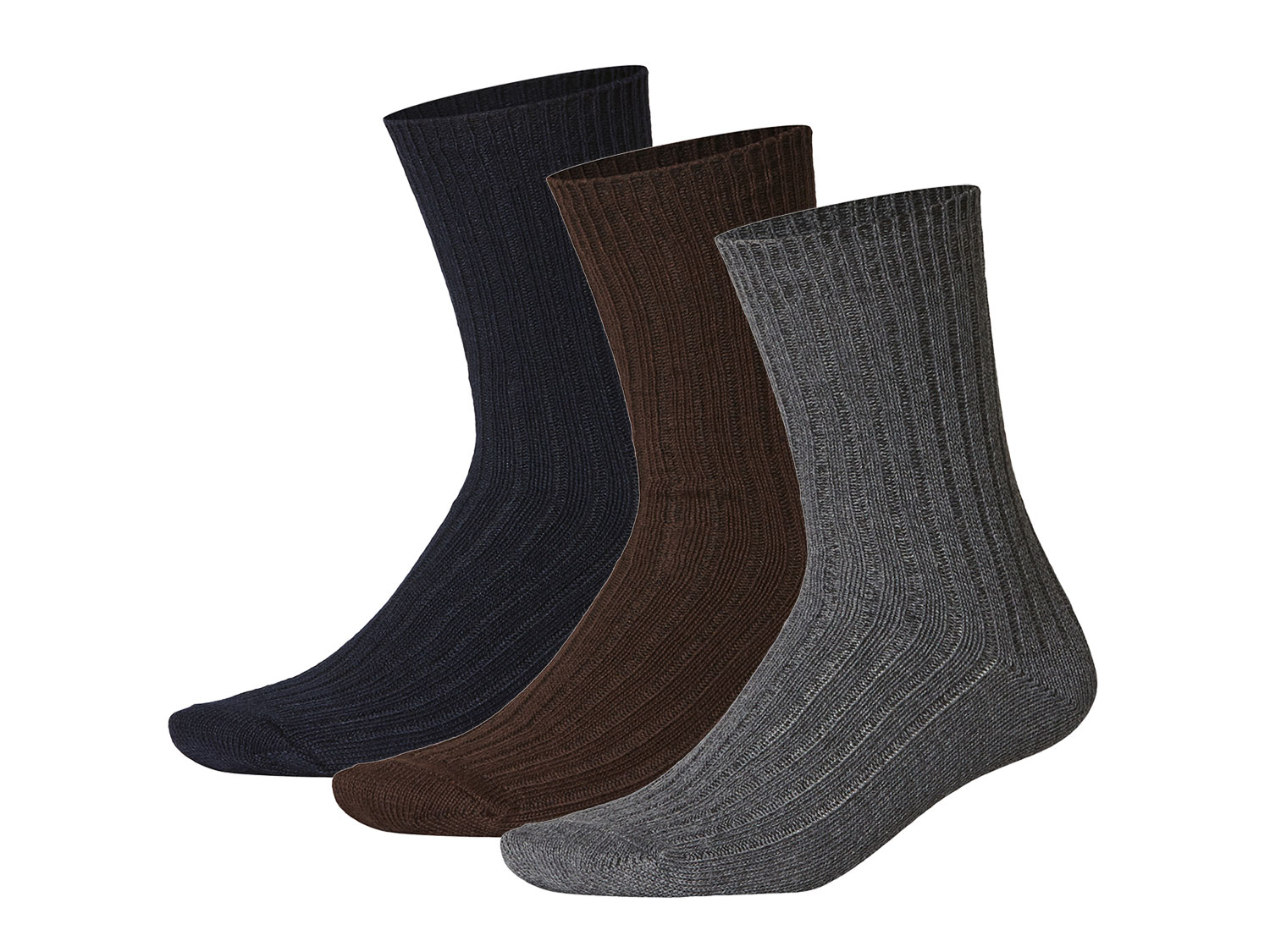esmara® Pánské termo ponožky, 3 páry (navy modrá / hnědá / šedá, 43-46)