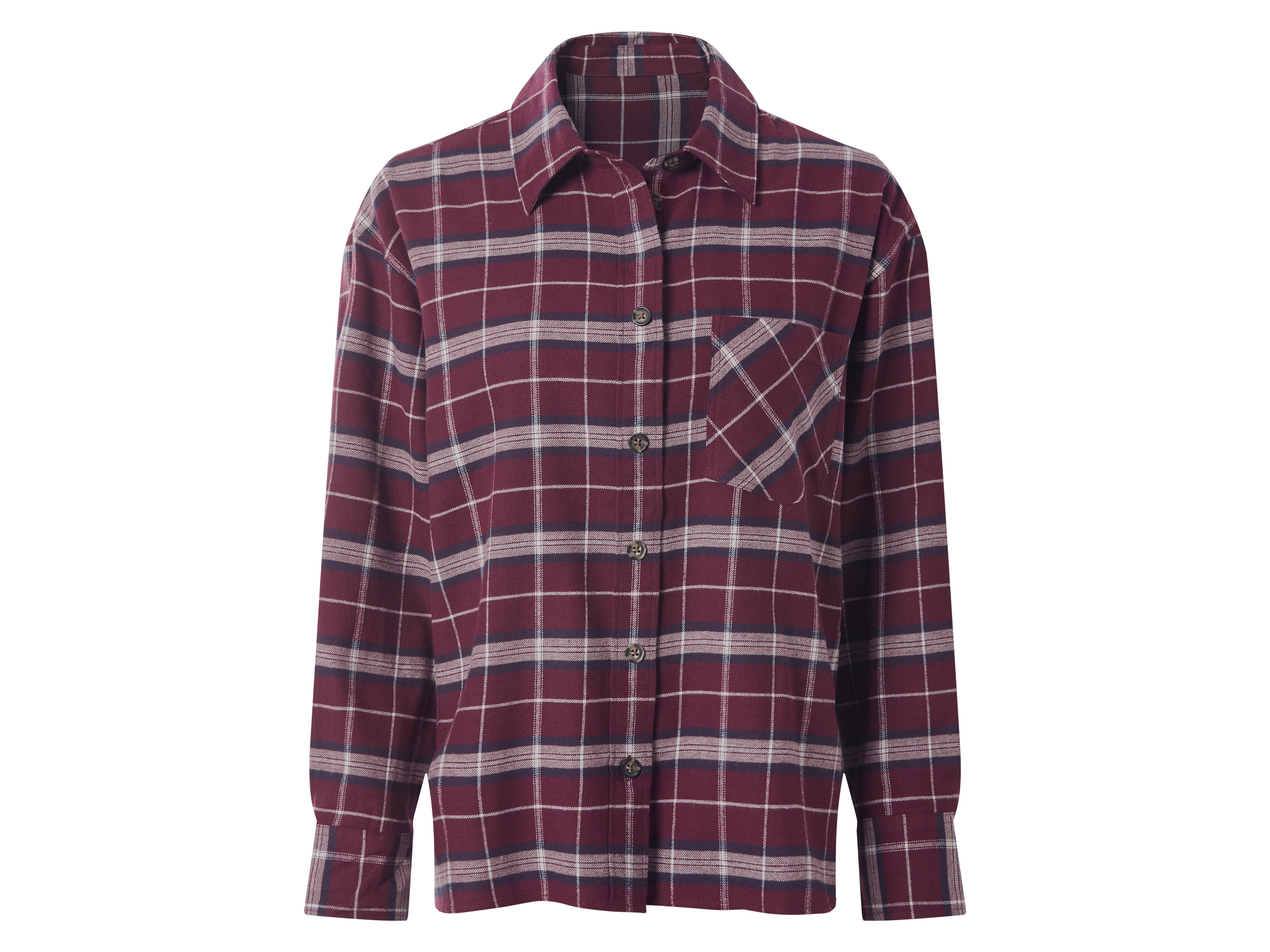 Esmara® Dámská flanelová košile oversize (bordó, M (40/42))