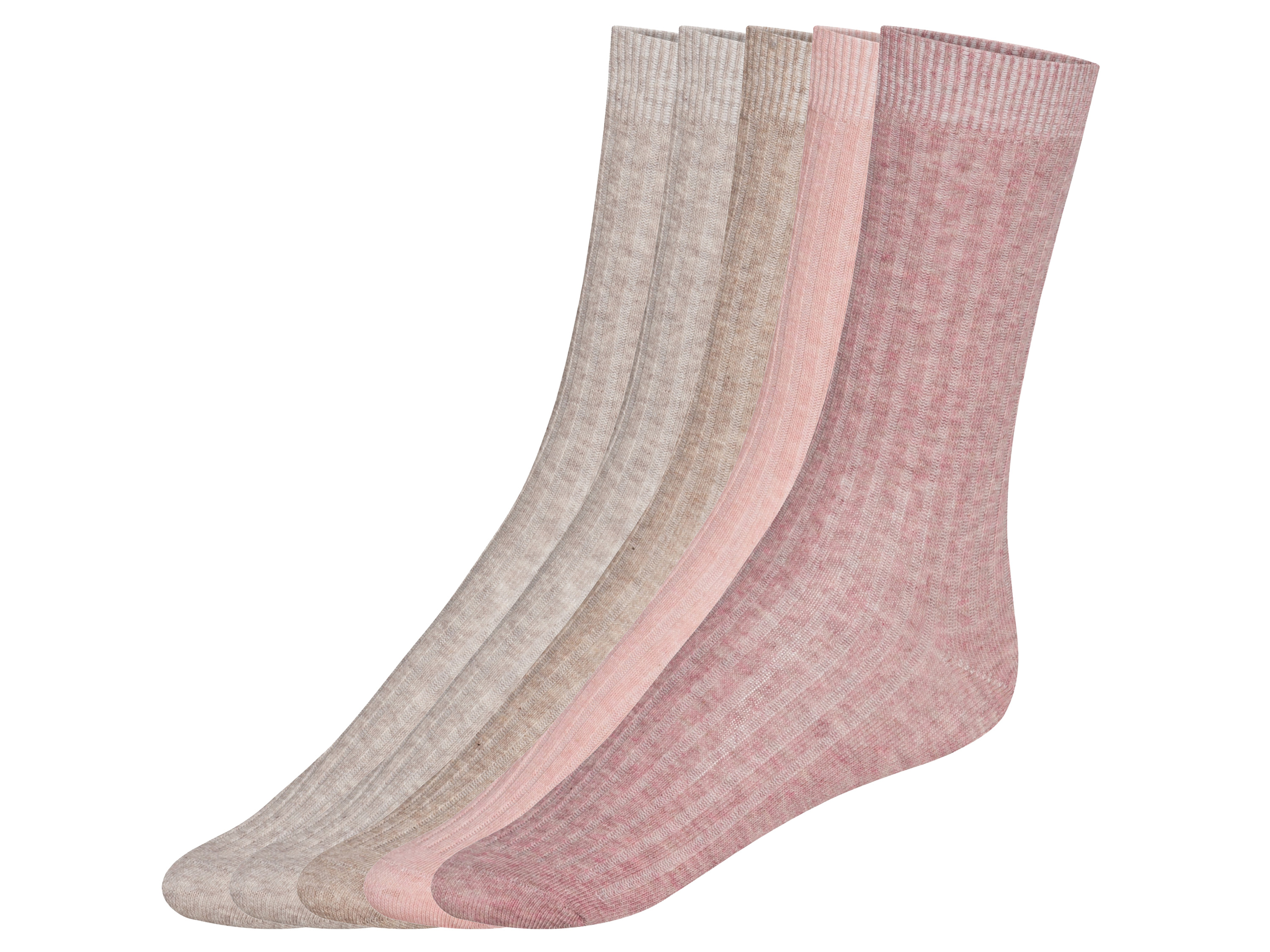 esmara® Dámské ponožky s BIO bavlnou, 5 párů (35-38, béžová/růžová)