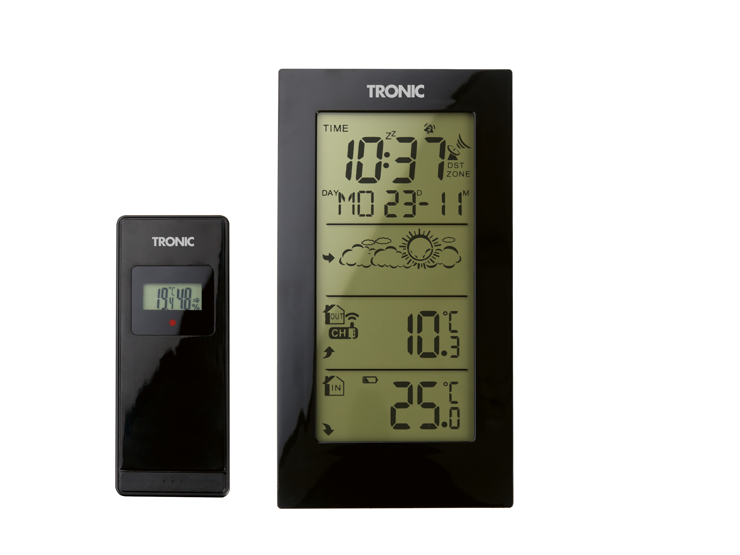 Tronic® Bezdrátová meteostanice s venkovním senzorem (černá)