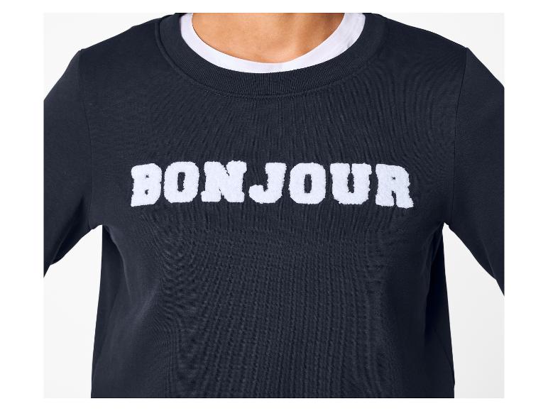 Černá mikina s bílým nápisem „BONJOUR“