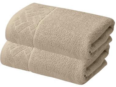 LIVARNO® Sada froté ručníků 50 x 100 cm, 450 g/m2, 2dílná, béžová