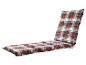 Červenobílošedý kostkovaný polštář na lehátko.