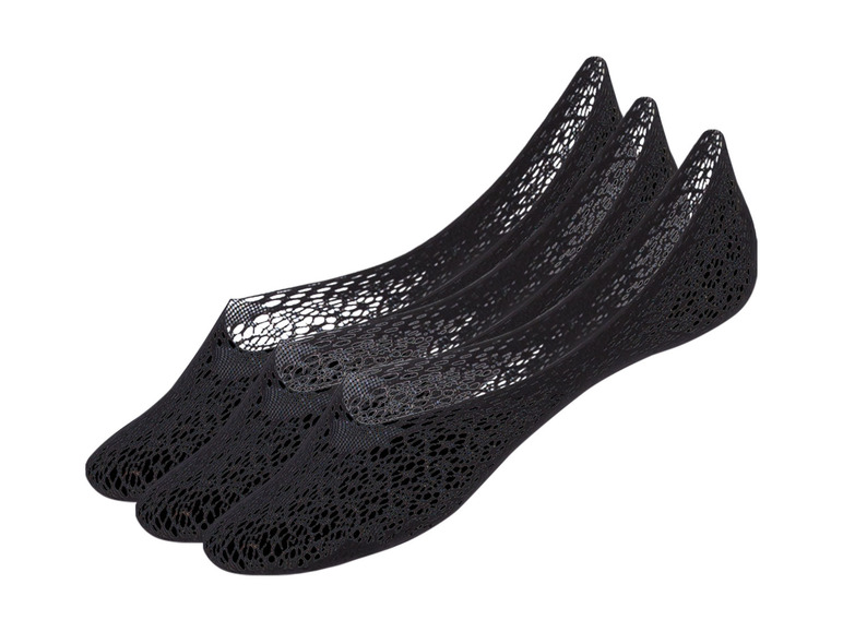 esmara® Dámské / Pánské bezešvé nízké ponožky, 3 páry (39/42, černá, síťovaná)
