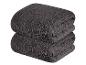 Dva tmavé ručníky, žebrovaná struktura.