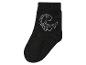 Černá ponožka s motivem dinosaura.
