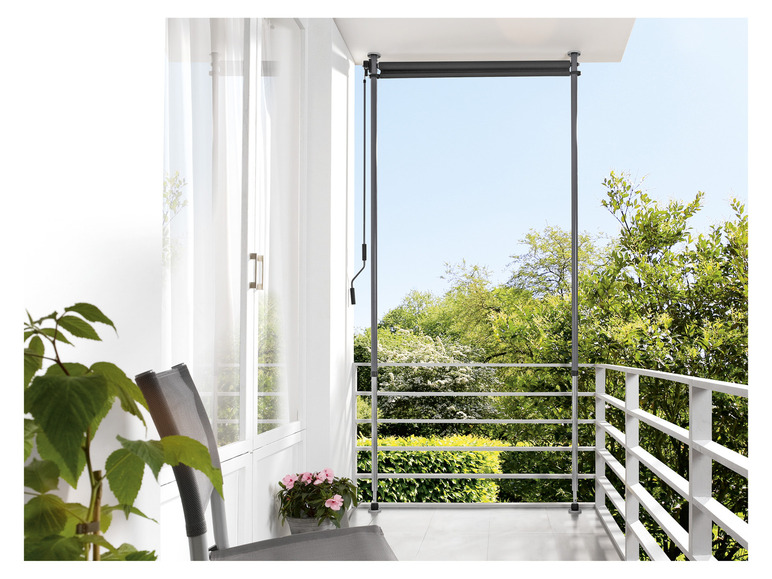  Zobrazit na celou obrazovku LIVARNO home Upínací balkonová zástěna, 1,2 x 2,06–3 m, antracitová - Obrázek 2