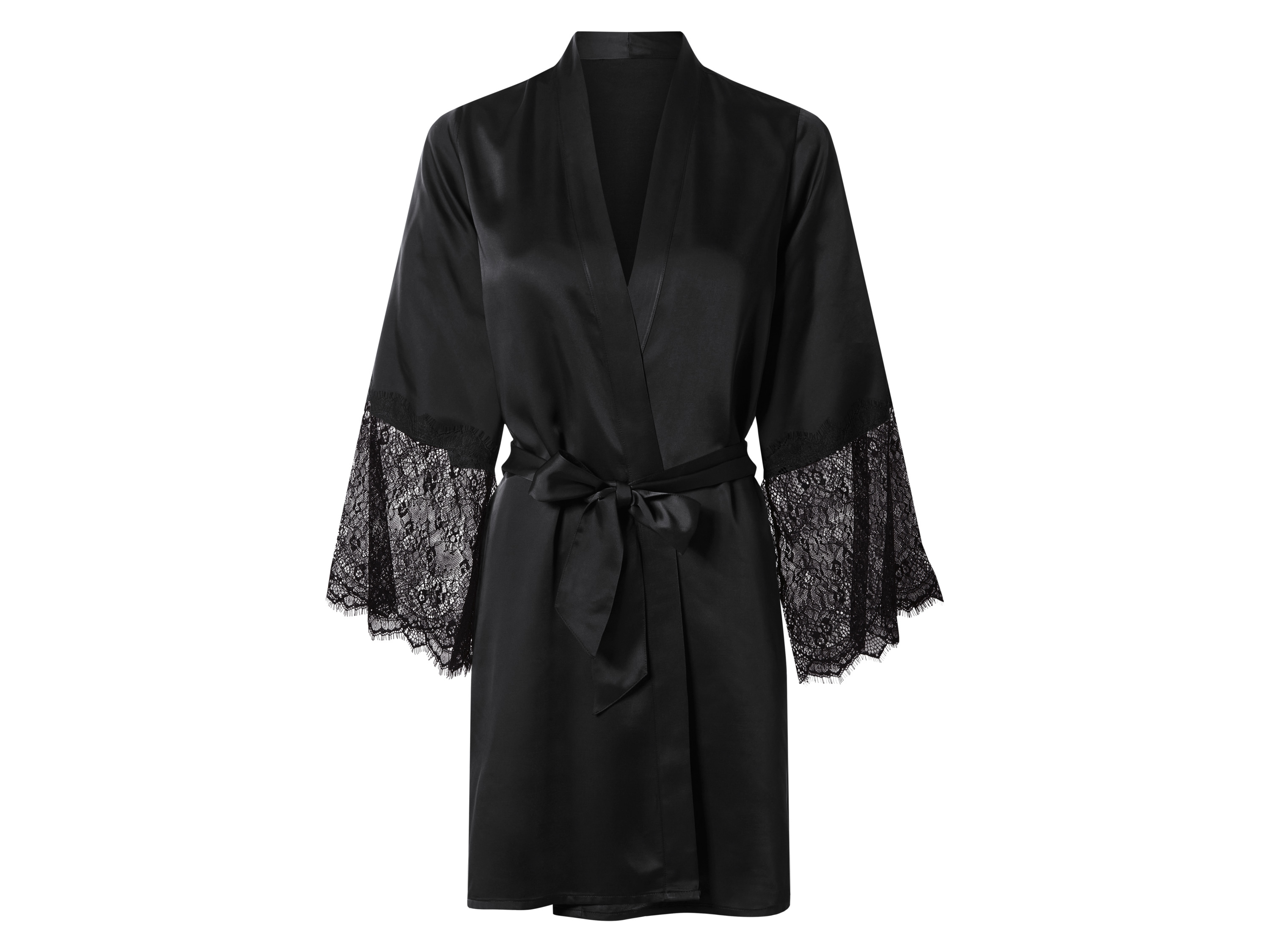 esmara® Dámské saténové kimono (černá, M (40/42))