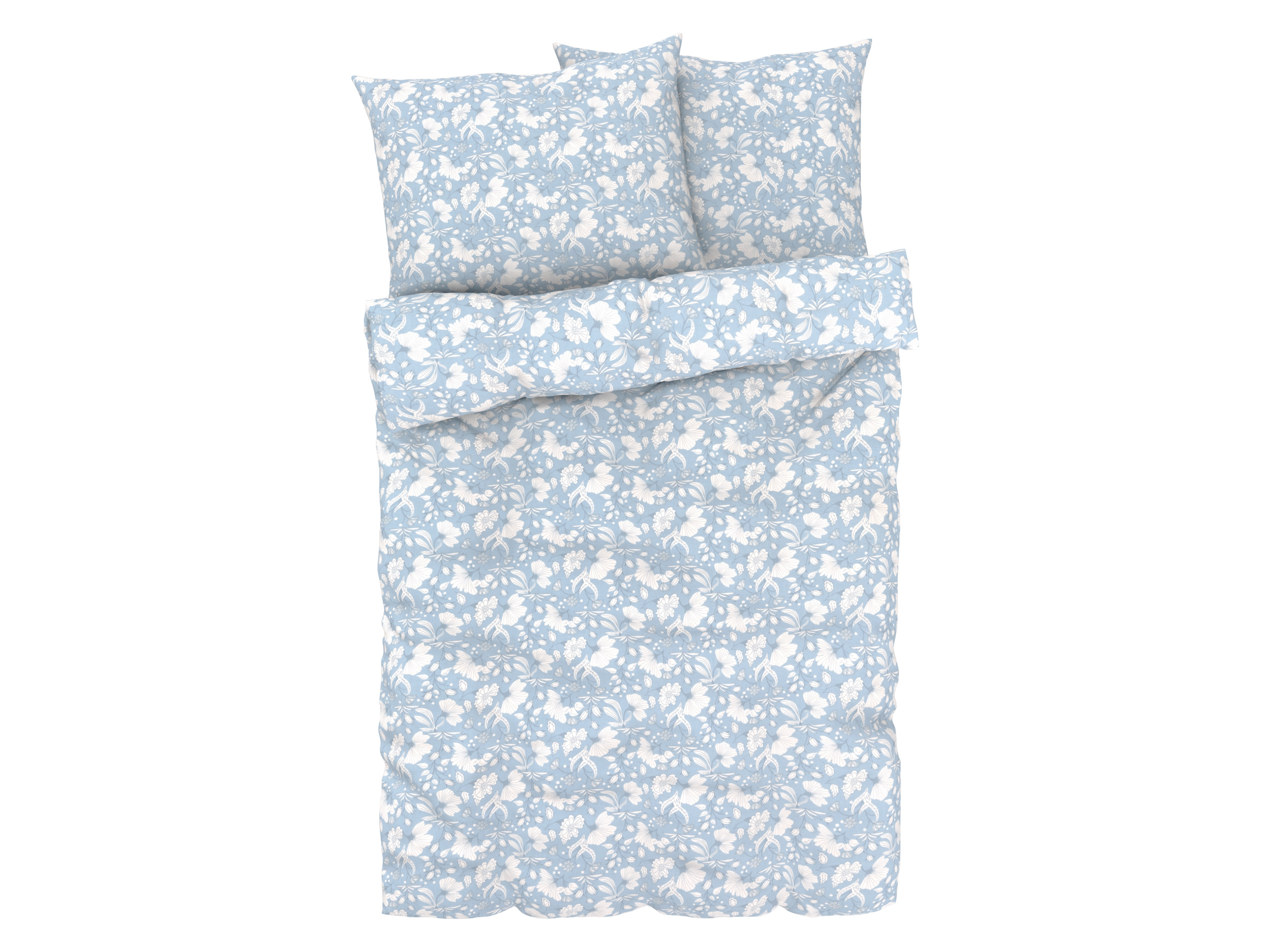 Livarno home Saténové ložní povlečení, 220 x 240 cm, 70 x 90 cm (modrá)