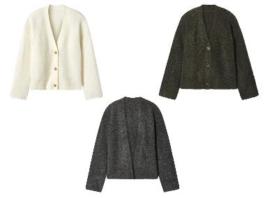 Dámský pletený kardigan z buklé s podílem vlny