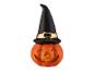 Halloweenská dekorativní dýně s čarodějnickým kloboukem a vnitřním světlem.