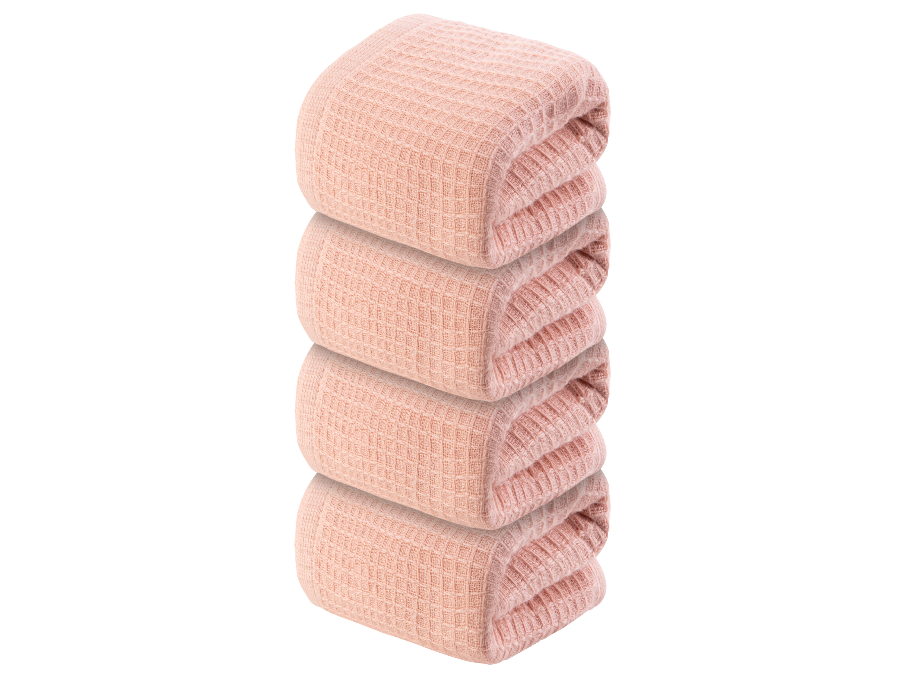 Livarno home Prémiový vaflový ručník pro hosty, 30 x 50 cm, 500 g/m2, 4 kusy (světle růžová)