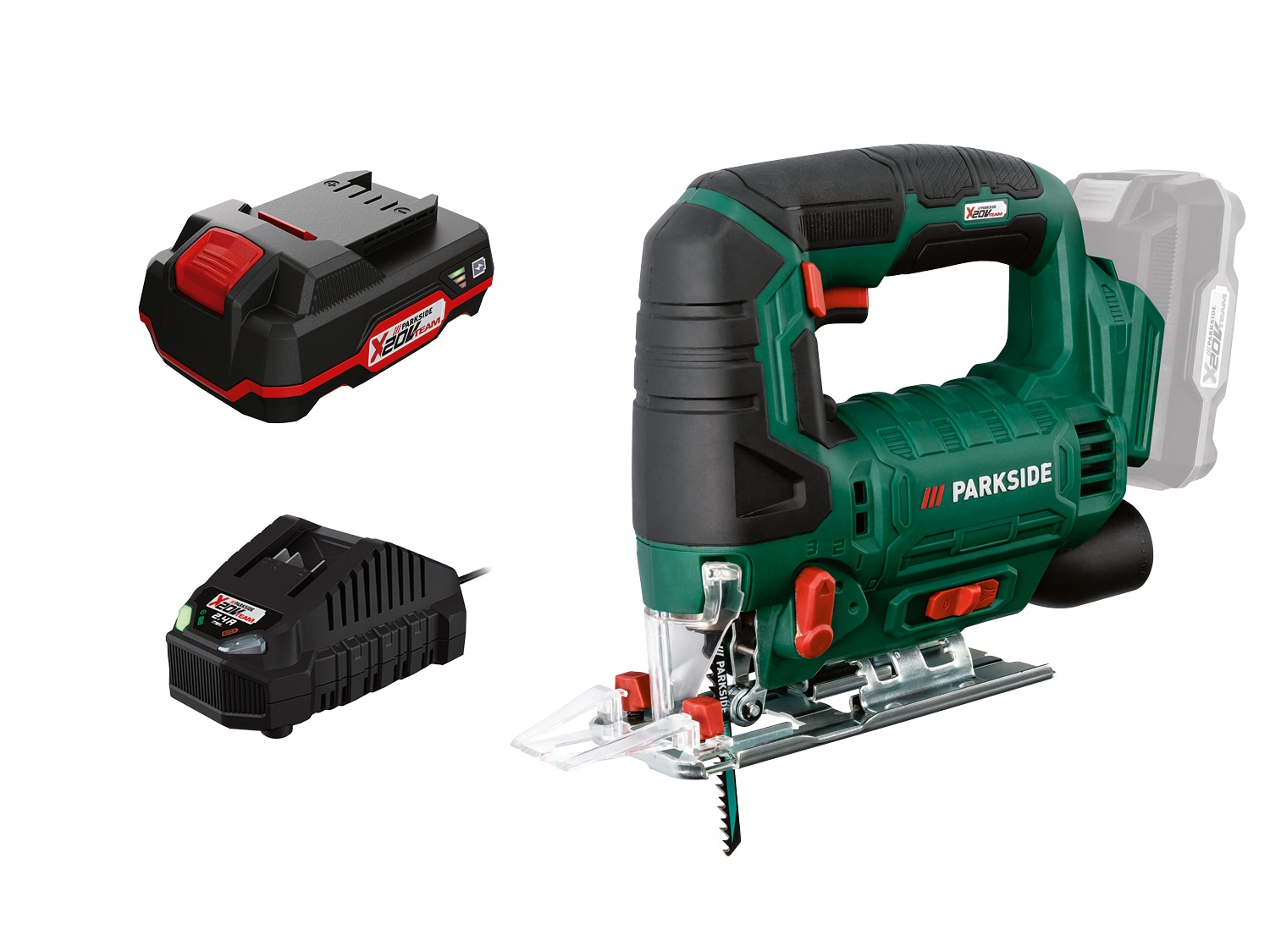 PARKSIDE® Aku přímočará pila PSTDA 20-Li B3, 2 Ah
