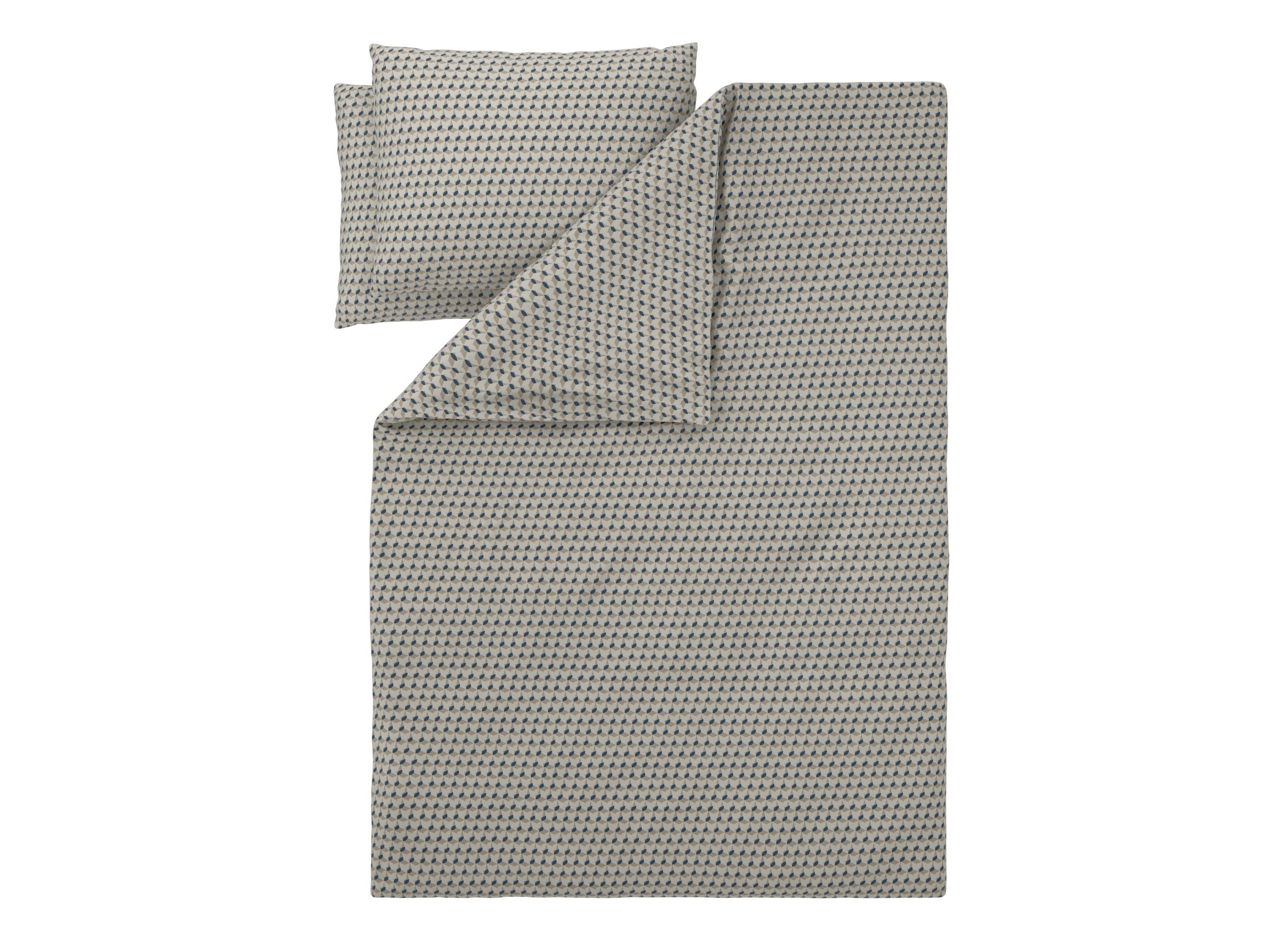 Livarno® Ložní povlečení Renforcé, 200 x 220 cm, 70 x 90 cm (béžová / navy modrá)