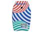 Bodyboard Schildkröt s červenými, modrými a zelenými pruhy.