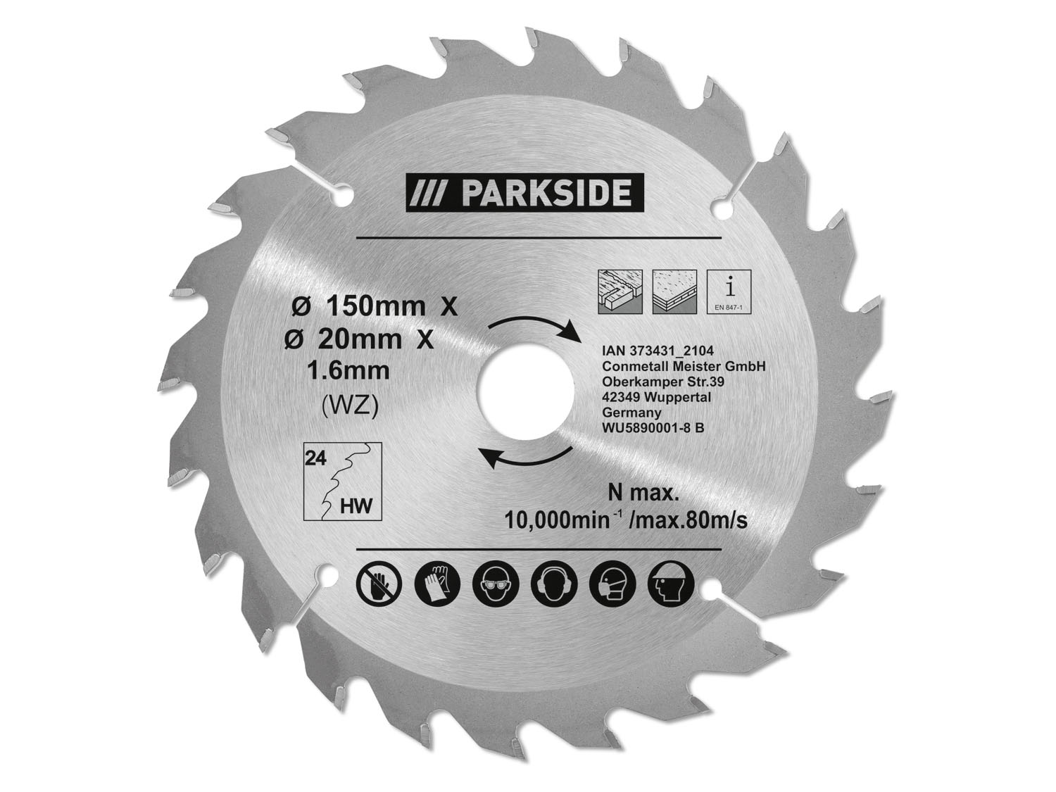 Parkside® Pilový kotouč pro ruční okružní pily, 150 mm (24 zubů)