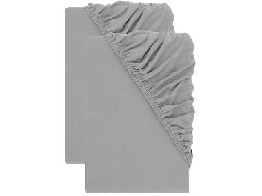 LIVARNO® Sada žerzejových napínacích prostěradel, 90-100 x 200 cm, 2dílná, šedá