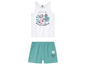Bílé tílko a tyrkysové šortky s potiskem Paw Patrol.