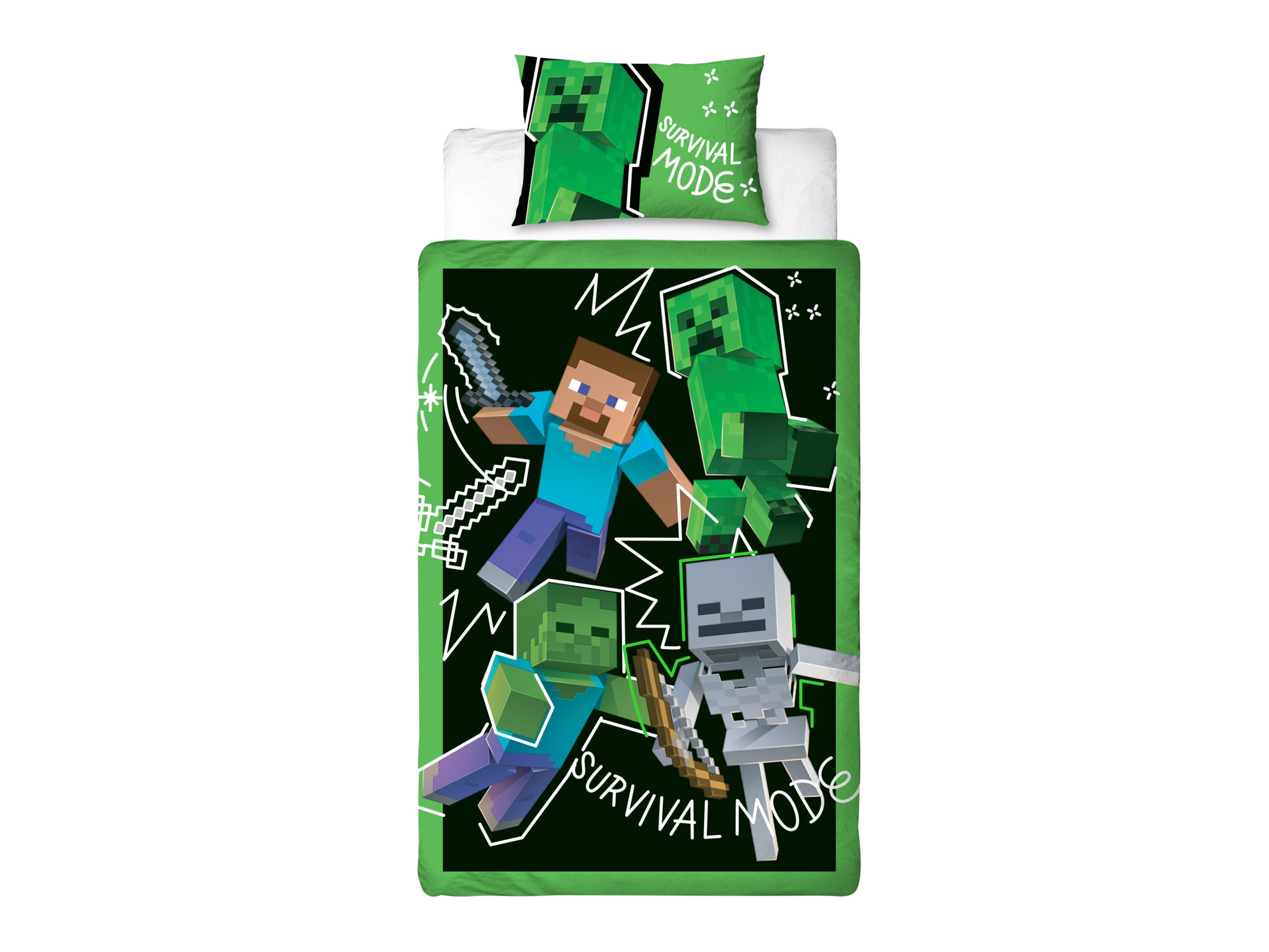 Dětské ložní povlečení, 140 x 200 cm, 70 x 90 cm (Minecraft)