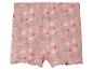Růžové dětské šortky s jemným květinovým vzorem.