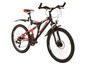Černý a červený horský bicykl Zundapp s kotoučovými brzdami