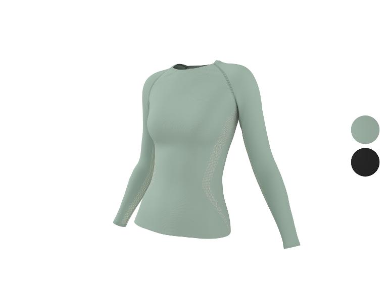 Světle zelené sportovní tričko s dlouhým rukávem, s perforovanými detaily a barevnými možnostmi.