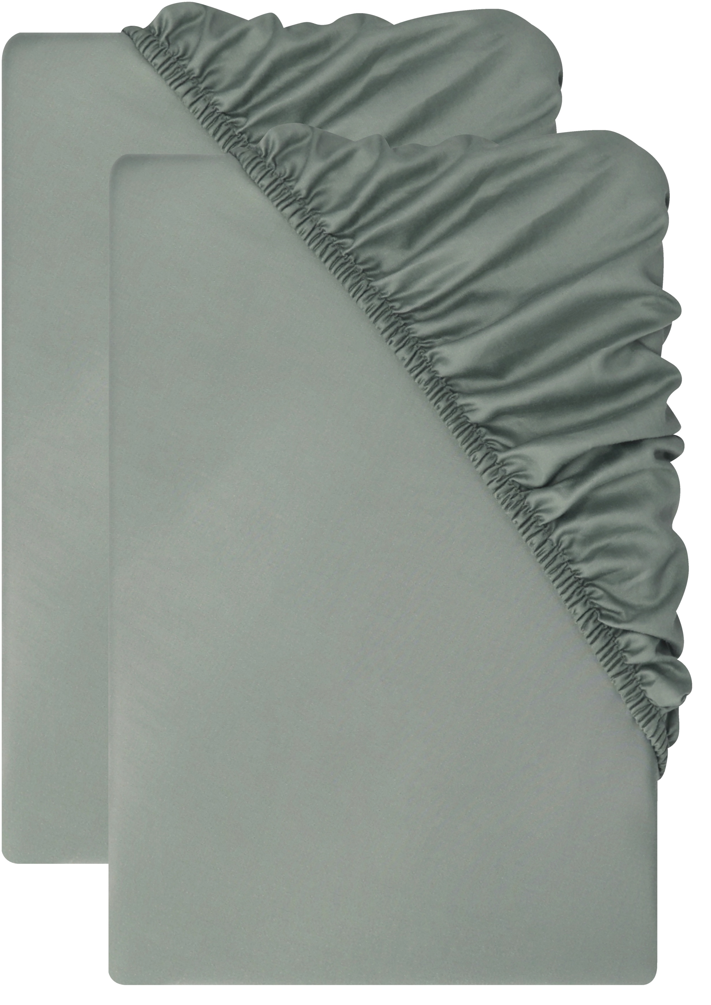 Livarno® Sada saténových napínacích prostěradel, 90-100 x 200 cm, 2dílná, šedá