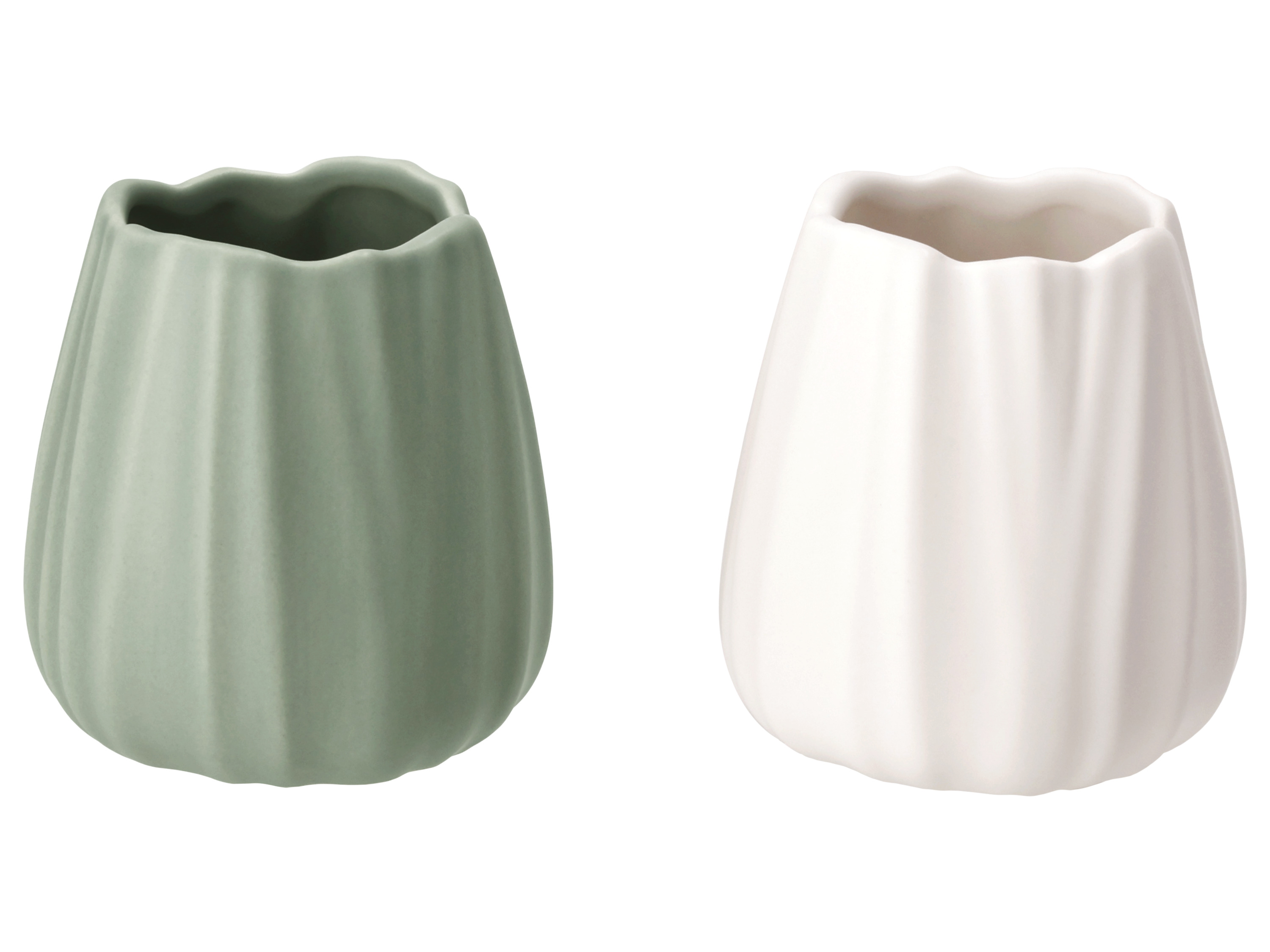 Livarno® Sada váz, 2dílná (zelená/bílá)