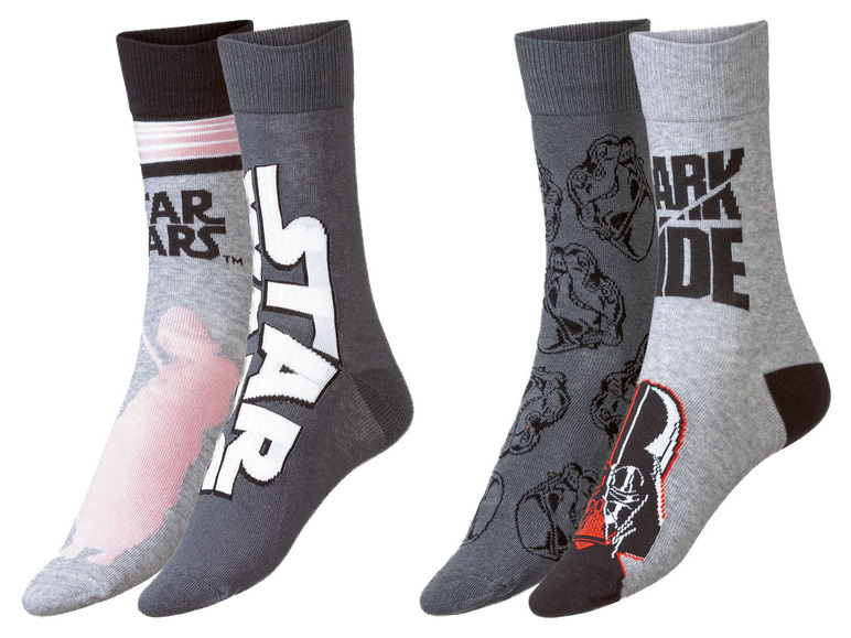 Star Wars ponožky s Darth Vaderem a textem 'Dark Side'.
