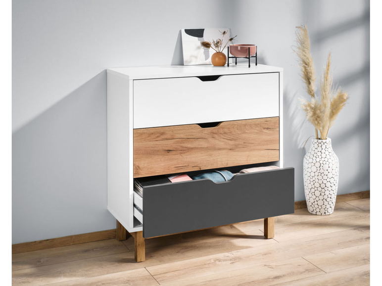  Zobrazit na celou obrazovku LIVARNO home Komoda se 3 zásuvkami Copenhagen - Obrázek 4