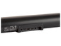 Černá soundbar s USB, optickým a aux připojením.