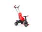 Červený tříkolka s tlačnou tyčí značky MOOV.