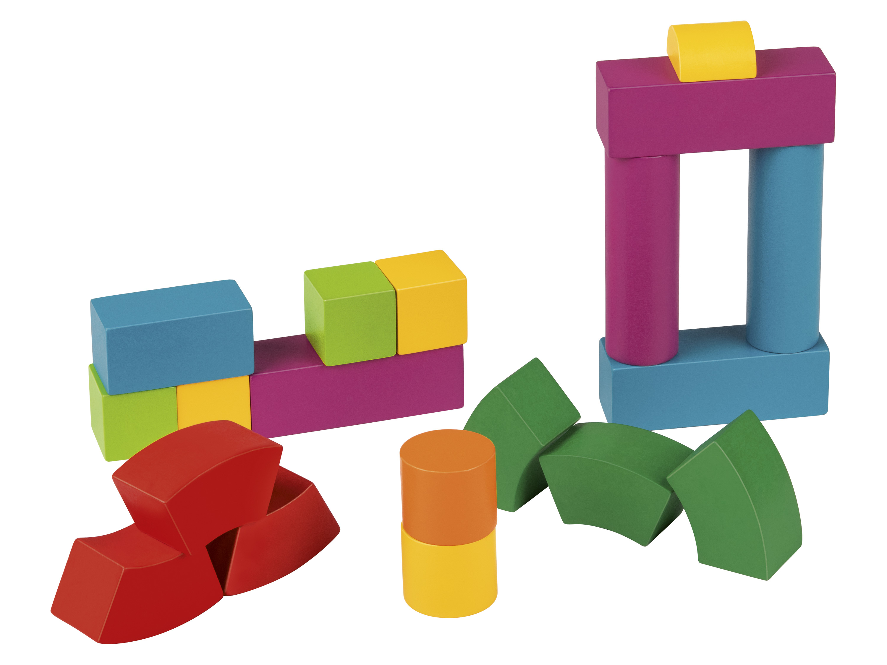 Playtive Dřevěná duhová skládačka Montessori (duhové kostky)