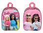 Dva růžové batohy Barbie s obrázky panenek Barbie.