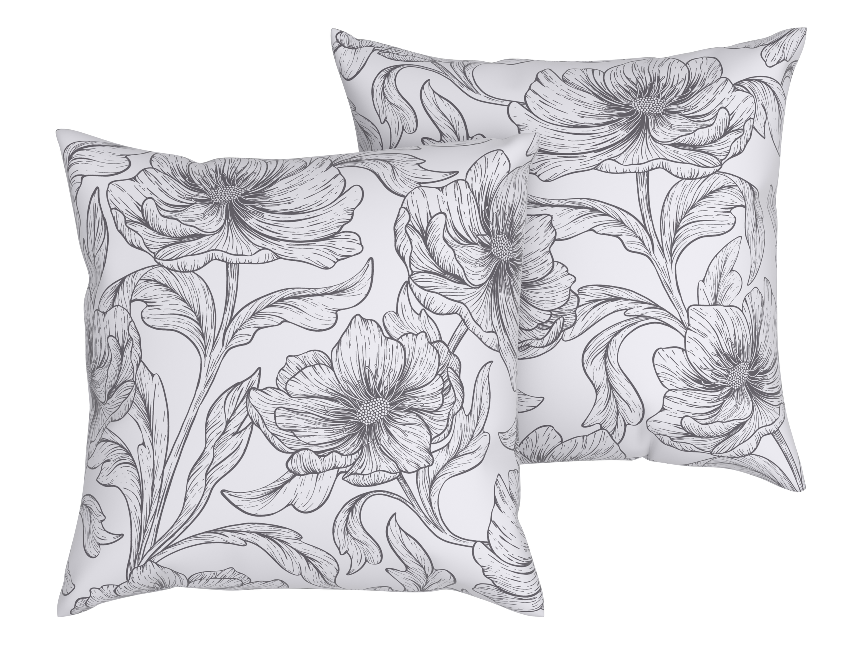 Livarno home Potah na polštář Renforcé, 50 x 60 cm, 2 kusy (bílá/šedá)