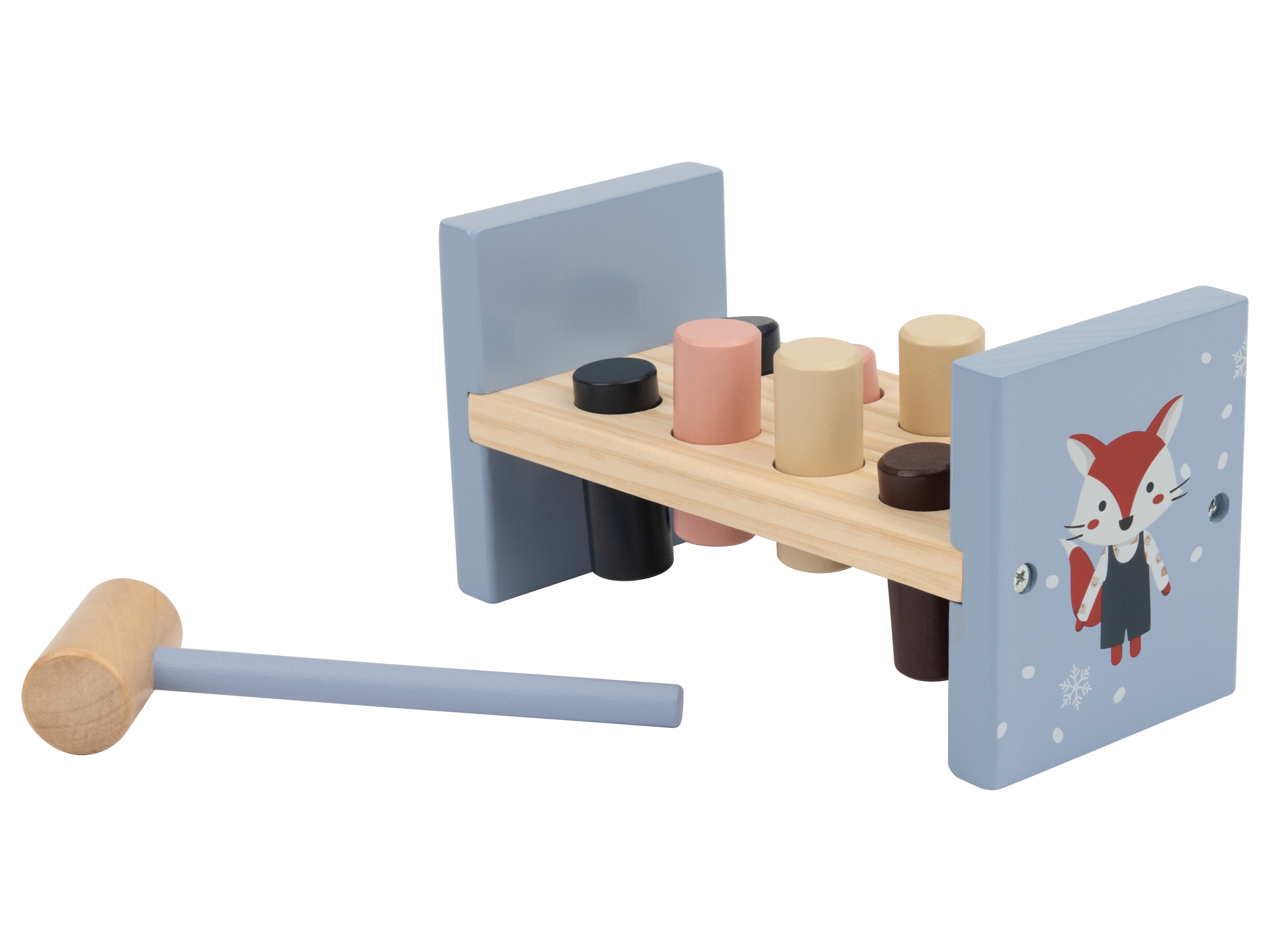 lupilu® Dřevěná železnice / Ponk na zatloukání / Zásuvná hračka (ponk na zatloukání)