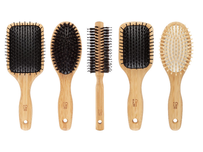 Pět bambusových kartáčů na vlasy Cien Beauty.