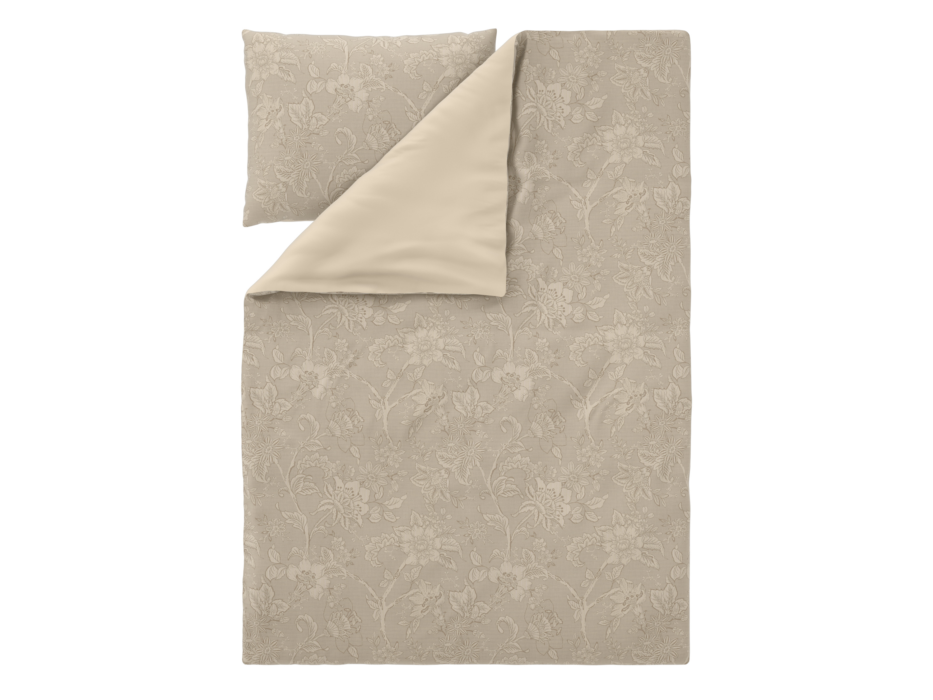 Livarno® Saténové ložní povlečení, 140 x 200 cm, 70 x 90 cm (béžová)