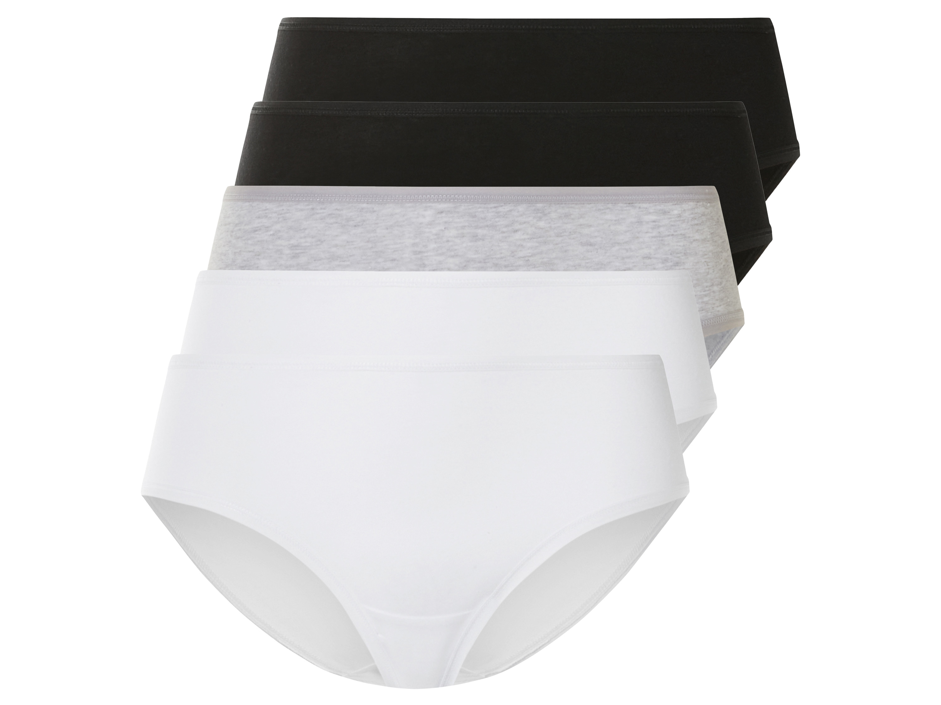 esmara® Dámské kalhotky, 5 kusů (černá/šedá/bílá, L(44/46))